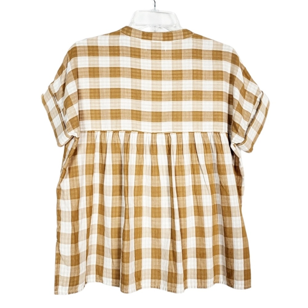 Madewell Brown and White Plaid Blouse - Picture 2 of 4